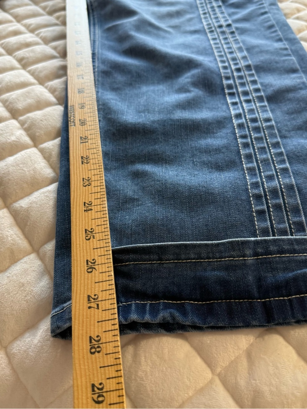NWT Flamingals Medium Wash Pintuck Front Seam Straight Leg Jeans Size 2XL - Picture 12 of 14